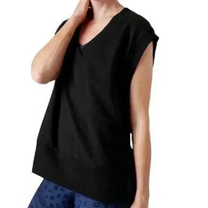 Athleta Retroterry V-Neck Sweatshirt Tee Vest
